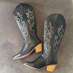 Women’s Black Western Cowgirl Boots Knee High Pointed Toe Side Zip Size 11 NEW Black Photo 4