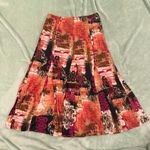 JM Collection  Abstract Boho Midi Skirt – Multicolor Pleated Photo 1