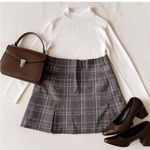 Nike Skirt Women’s Size 12 Brown Checkered DryFit Skort Day-to-Night Photo 5