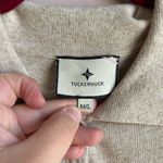 Tuckernuck  Long Sleeve Linen Blend Oversized Polo‎ Sweater Sz L/XL Tan Photo 2