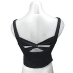 Free People  Kindred Black Sleeveless Ruched Knot Cutouts Bustier Crop Tank Top S Photo 1