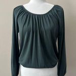 Green Envelope Boho Long Sleeve Blouse Sage Green Size XS Loose Fit Photo 0
