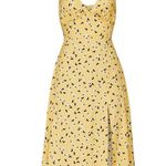 Amanda Uprichard  Amory Yellow Floral Print Sleeveless Slip Midi Dress Size S Photo 4