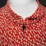 Pendleton  Orange White Abstract Full Zip Lined Jacket 12 Petite Classic Colorful Photo 4