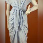 DO+BE  Light Blue and White Striped Top Size Medium. A13 Photo 3