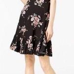 Jill Stuart Black & Pink Floral Off Shoulder Ruffled Knee Length Dress Size 2 Photo 0