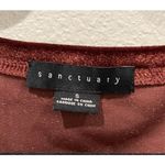Anthropologie SANCTUARY Holy V-Neck Velvet Burgundy Blouse Photo 4