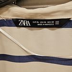 ZARA 💕💕 Satin Effect Oversized Top ~ Navy Blue and White Striped Print XL Photo 14