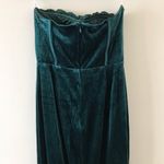 Lulus Luxurious Allure Emerald Green Velvet Strapless Maxi Dress, Size Medium Photo 10