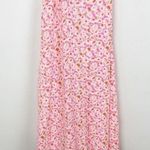 Abound  Floral V-neck Halter Neck Skater Mini Dress Size 1X NEW Pink/White Photo 1