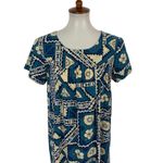 Maluna Hawaii Dress Medium Blue Floral Boho Island Vibes Short Sleeve Photo 1
