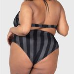 KILLSTAR Striped Black and Gray Bikini Set Photo 2