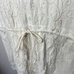 Johnny Was Ivory Embroidered V-Neck Cinch Waist Cotton Mini Dress Size Medium Photo 2