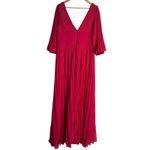 Teri Jon by Rickie Freeman Fuchsia Chiffon Pleated V Photo 13