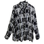 Ethyl Clothing Top Womens Size 2XL Black Long Sleeve Button Up Patchwork NWT Photo 0