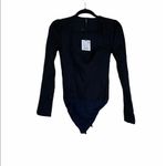 ZARA NWT  black textured bodysuit Square Neck Black Photo 6