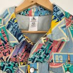  Castles of Disney Parks D23 Postage Stamps Denim Jacket Size L NEW Photo 1