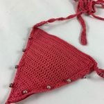 SM Salmon pink crochet triangle bikini top Photo 6