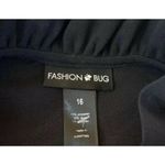 Fashion Bug NEW  Ruffle Collar Short Sleeve Button Front Black Dress Tie Belt 16 Photo 7