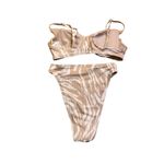 Wild Fable Animal Print Ribbed Underwire Bralette Bikini Top and High Cut Bikini Photo 4