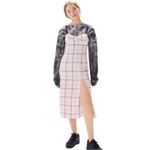 Urban Outfitters  Cher Pink Plaid Maxi Slip Dress Black Lace Size Medium Photo 1