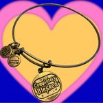 ALEX AND ANI  Silver Completely Blessed Words Have Power Adjustable Bracelet Photo 1