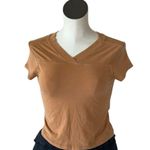 Free People NWOT Movement Hot Shot Baby Tee In Color Camel Stretch Photo 1
