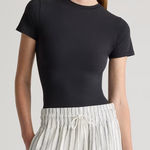 Quince  Stretch Cotton Jersey Fitted T-Shirt Black Large NWT IN PACKAGE Photo 0