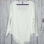 Old Navy NWT Size 4X White Square Neckline Long Sleeve One Piece Ribbed Bodysuit Photo 0