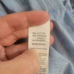 L.L. Bean Blue Leaf Cotton/Tencel Slub Dress Short Sleeve Tie Front Pockets XLP Size undefined Photo 6