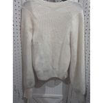 Madewell  Cream Square Neck Ribbed Knit Sweater Long Sleeve Balloon Sleeve M Photo 4