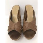 Nine West  'Likemer' Tan Leather Slip-On Wedge Sandal Women Size 10 Photo 3