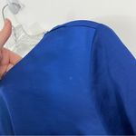 Universal Standard  Louise Long Sleeve Satin Blouse in Royal Blue Small Photo 7