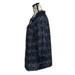 Talbots  Top Womens L Blue Geometric Print Smocked Neck Cotton Boho Boho  Peasent Photo 3