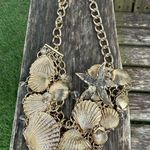 Tommy Bahama ‎ Necklace Gold Multi Shell Cluster Rhinestones Chunky Star Beach Photo 0