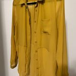 Lush Clothing Lush blouse women’s size medium yellow long sheer layering button up Photo 1