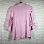 J. McLaughlin  Pink Nylon Roll Tab Sleeve Top‎ Photo 5