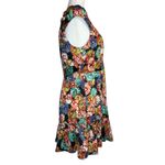 Nanette Lepore  100% Silk Mini Babydoll Dress 10 Dark‎ Floral Tiered Whimsy Fairy Photo 5