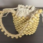 Aerie Beaded Bucket Bag Purse in Natural Photo 5
