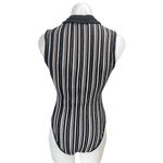 Tabula Rasa Black White Striped Wool Sleeveless V Photo 1