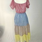 Urban Outfitters Seersucker Midi Dress Pinstripes Color Block Dress M Photo 6