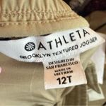 Athleta  Womens‎ Brooklyn Textured Jogger Size 12 Tall Beige Pattered Activewear Photo 6