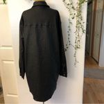 Missguided 
Oversized Coated Denim black button-down front long sleeve shirt Photo 4