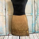 Jennifer Lopez Women’s Gold Sequin Pencil Skirt Lined Zipper Back Closure Size 4 Photo 2