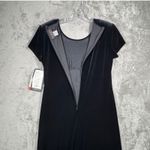 J.R. Nites by Caliendo Dress 4 Petite Black Velvet Maxi Beaded Goth Glam Vintage Size 4P Photo 4