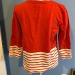 J.Crew Orange & Cream Stripe 3/4 Sleeve Crewneck Sweatshirt - Size M Photo 5