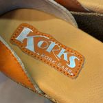 Korks by Kork Ease Colleen Platform Wedge Sandals Ankle Strap Leather Orange 9.5 Photo 3