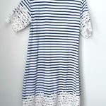 Tommy Hilfiger Blue and White Striped Dress with Lace Design Size Medium Photo 3