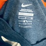 Women’s Nike Detroit Tigers Striped Sleeve Metallic Logo Baseball Tee Orange Photo 4