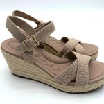 Vivaia Sally Pro Wedge Sandals Old Money Casual Knit Platform Comfort Almond 8.5 Photo 0